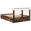 vidaXL Bed Frame with Drawer Smoked Oak 150 x 200 cm Engineered Wood