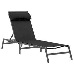 vidaXL Sunlounger Steel Black and Anthracite