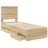 vidaXL Bed Frame with Drawer Sonoma Oak 75 x 190 cm Engineer Wood