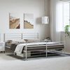 vidaXL Metal Bed Frame without Mattress with Footboard White 183x213cm