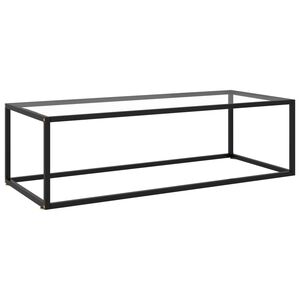 vidaXL Coffee Table Black with Tempered Glass 120x60x35 cm