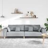 vidaXL Sofa with Cushion Light Grey 250 x 77 x 76 cm Fabric