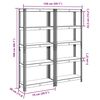 vidaXL 5-Layer Storage Shelves 2 pcs Silver Steel&Engineered Wood