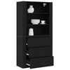 vidaXL Highboard Black Oak 80 x 33 x 150 cm Engineered Wood