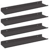 vidaXL Floating Shelf 4 pcs Black 40 x 8.5 x 2.5 cm Steel