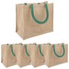 vidaXL Jute Handbags 5 Natural and Green 26 x 22 x 14 cm
