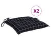 vidaXL Chair Cushions 2 pcs Black Check Pattern 50x50x7 cm Oxford Fabric
