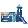 vidaXL Kids' Loft Bed with Tower without Mattress Blue 80x200 cm