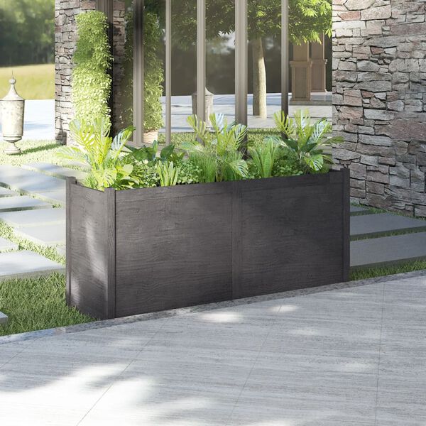 vidaXL Garden Planter Grey 150x50x70 cm Solid Pinewood