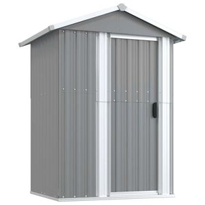 vidaXL Garden Shed Grey 126x97.5x177 cm Galvanised Steel