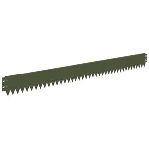 vidaXL Lawn Edging 50 pcs 103 x 10 cm Steel Olive Green