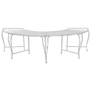 vidaXL Tree Bench 4-Seater 160 x 80 x 44 cm Steel Antique White