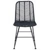 vidaXL Dining Chair 2 pcs Black 44 x 47 x 85 cm Rattan and Iron