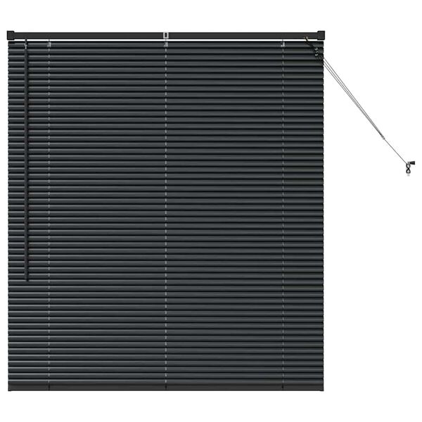 vidaXL Venetian Blinds Height Adjustable Black 130 x 120 cm Aluminium