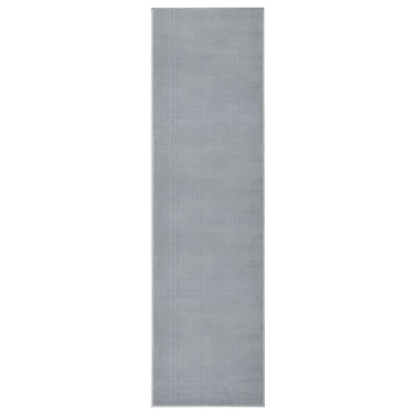 vidaXL Runner Rug BCF Grey 80x300 cm