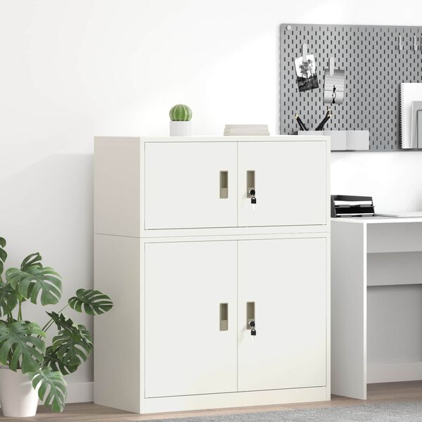 vidaXL Storage Cabinet White 90 x 40 x 40 cm Cold-Rolled Steel