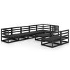 vidaXL 9 Piece Garden Lounge Set Black Solid Wood Pine