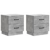 vidaXL Bedside Cabinet 2 pcs Concrete Grey 43 x 34.5 x 44.5 cm