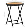 vidaXL Tea Table Black 60 cm Poly Rattan and Solid Acacia Wood