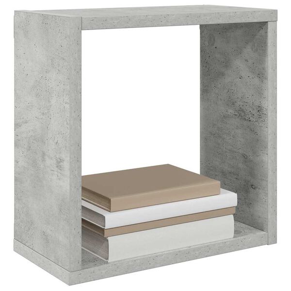 vidaXL Wall Cube Shelves 4 pcs Concrete Grey 30x15x30 cm