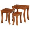 vidaXL Nesting Table | Brown with a honey touch finish | Solid acacia wood