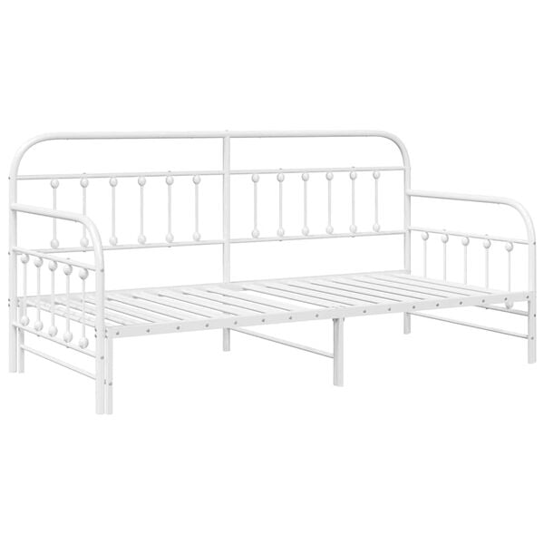 vidaXL Daybed Frame White 100 x 190 cm Powder-Coated Steel
