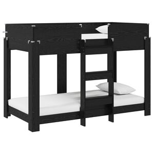 vidaXL Bunk Bed for Kids Black Oak 80 x 160 cm Engineered Wood