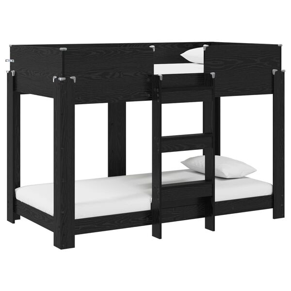 vidaXL Bunk Bed for Kids Black Oak 80 x 160 cm Engineered Wood