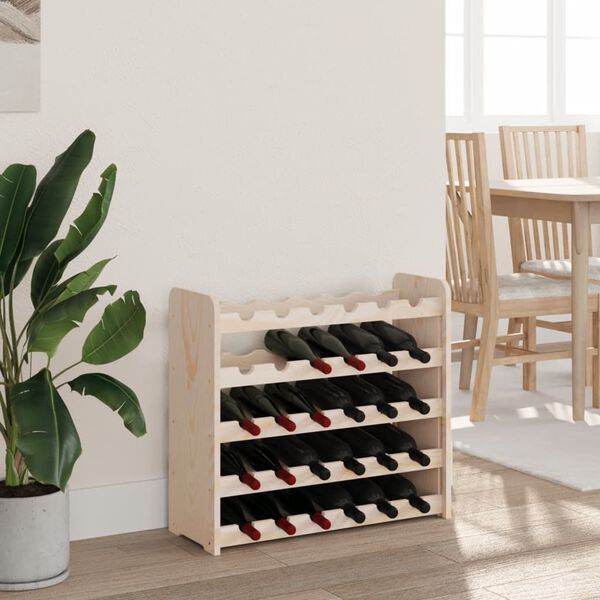 vidaXL Wine Rack 67.5x25x60 cm Solid Wood Pine