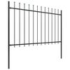 vidaXL Garden Fence with Spear Top Steel 181x120 cm Black