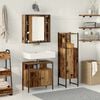 vidaXL Bathroom Furniture Set with Shelf 3 pcs Brown Engineered wood
