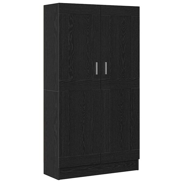 vidaXL Book Cabinet Black Oak 82.5 x 30.5 x 150 cm Engineered Wood