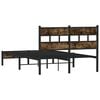 vidaXL Bed Frame without Mattress with Headboard Sonoma Oak 120x190 cm Small Double