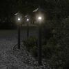 vidaXL Outdoor Floor Lamps 3pcs Black 80 cm Stainless Steel