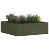 vidaXL Lawn Edging 6 pcs Olive Green 40 x 40 x 13 cm Steel