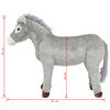 vidaXL Standing Plush Toy Donkey Grey XXL