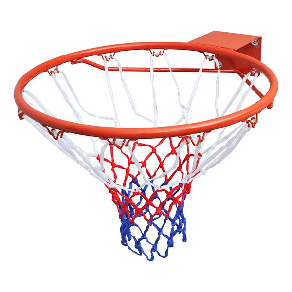 vidaXL Basketball Goal Hoop Set Rim with Net Orange 45 cm