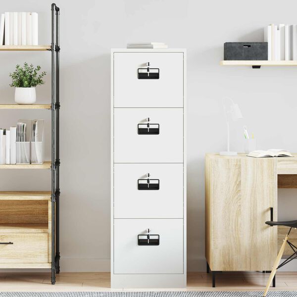 vidaXL File Cabinet 2 pcs White 44 x 50 x 139 cm Cold-Rolled Steel