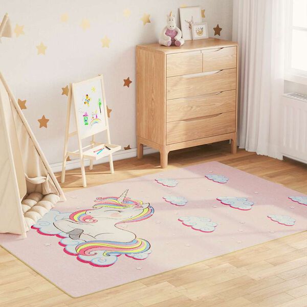 vidaXL Kids' Rug Pink 160x230 cm Unicorn Washable