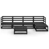 vidaXL 6 Piece Garden Lounge Set Black Solid Wood Pine