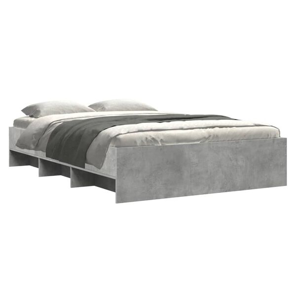 vidaXL Bed Frame without Mattress Concrete Grey 120x200cm Engineered Wood