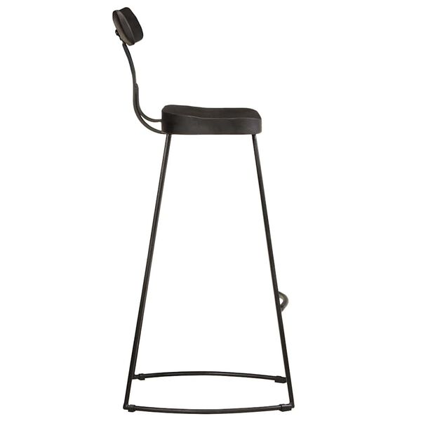 vidaXL Bar Stools 2 pcs Black 49x43x103 cm Solid Wood Mango