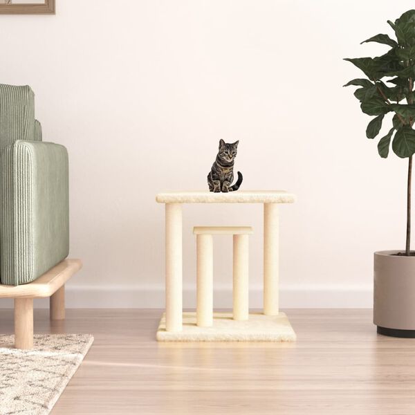 vidaXL Cat Scratching Posts with Platforms Cream 50 cm
