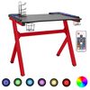vidaXL Gaming Desk LED with Y Shape Black and Red 110x60x75 cm