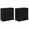 vidaXL Sideboards 2 pcs Black Oak 70 x 35.5 x 67.5 cm Engineered Wood