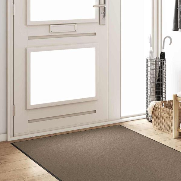 vidaXL Doormat Beige and Black 120 x 300 cm Polypropylene and vinyl