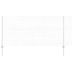 vidaXL Euro Fence with Post 25 x 1 m Galvanised Steel Silver Mesh