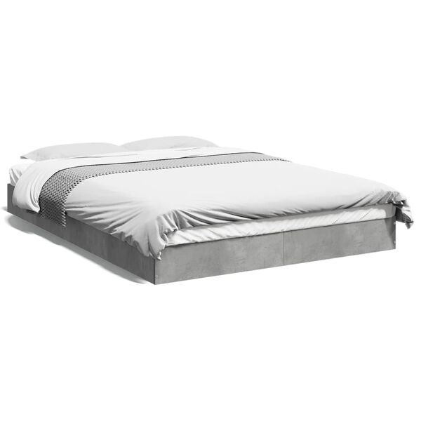 vidaXL Bed Frame without Mattress Concrete Grey 120x200 cm