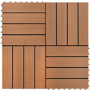 vidaXL 11 pcs Decking Tiles WPC 30x30 cm 1 sqm Dark Brown