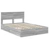 vidaXL Storage Bed Grey Sonoma 135 x 190 cm Engineered Wood